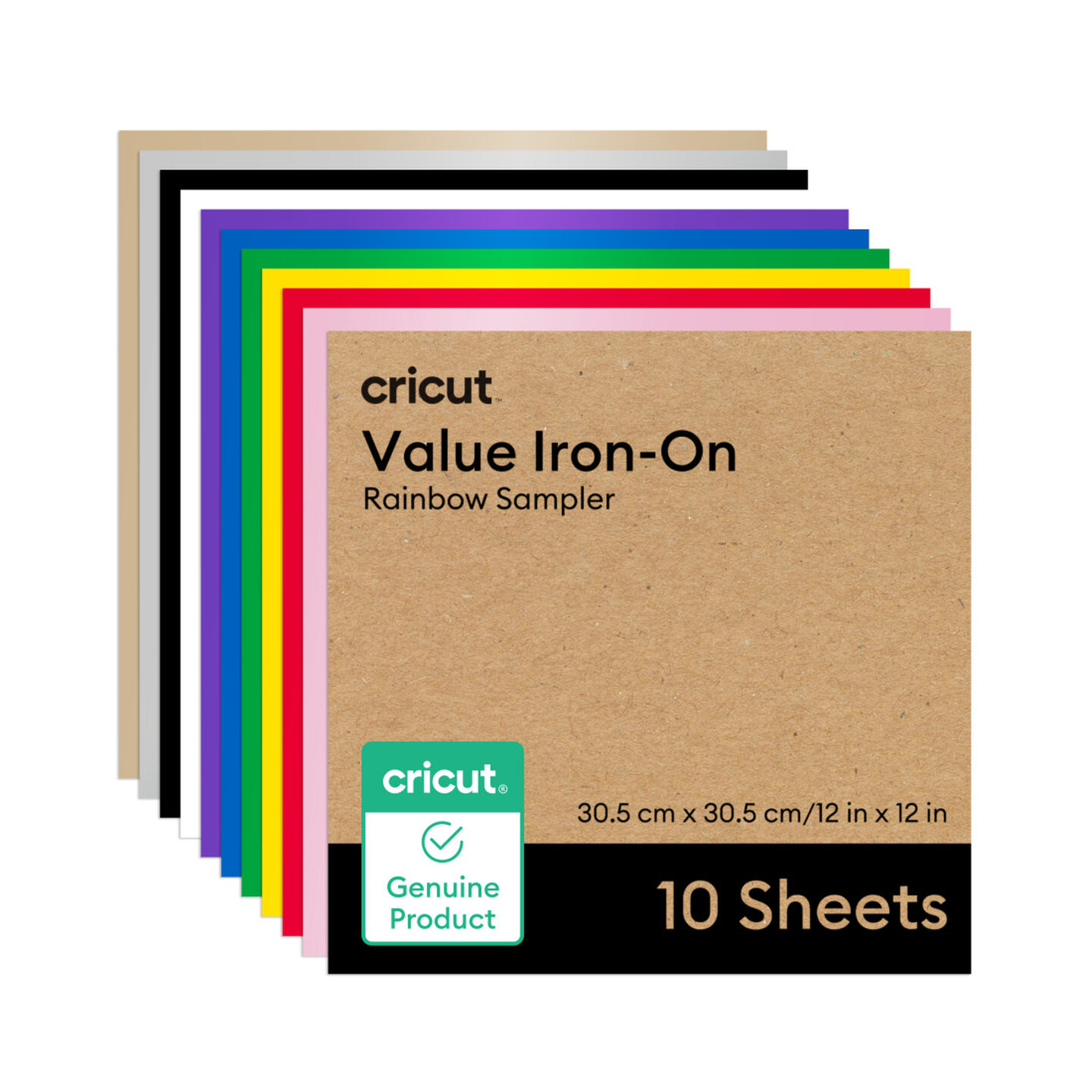 Cricut Value Iron-On, Rainbow Sampler - 30.5 cm x 30.5 cm (10 pack)